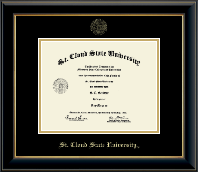 St. Cloud State University diploma frame - Gold Embossed Diploma Frame in Onyx Gold