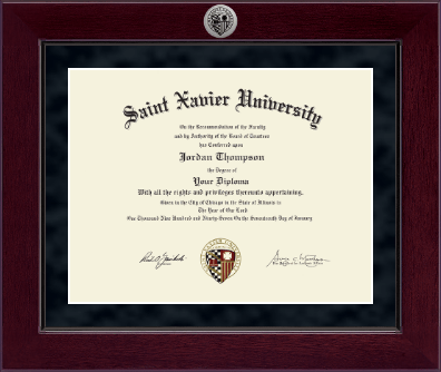 Saint Xavier University diploma frame - Millennium Silver Engraved Diploma Frame in Cordova