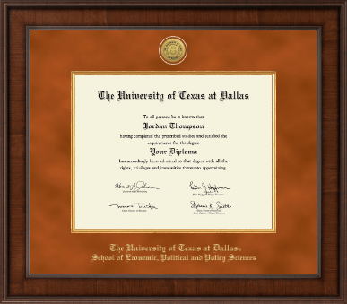 The University of Texas at Dallas diploma frame - Presidential Gold Engraved Diploma Frame in Madison