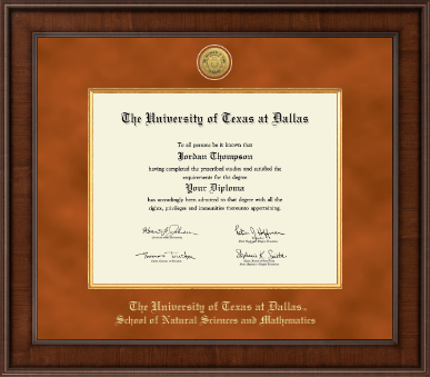 The University of Texas at Dallas diploma frame - Presidential Gold Engraved Diploma Frame in Madison