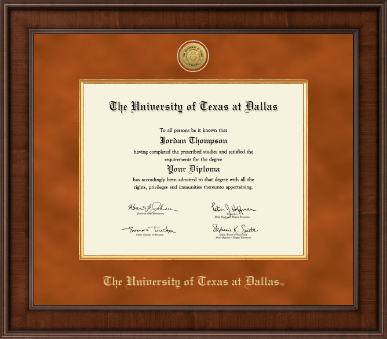 The University of Texas at Dallas diploma frame - Presidential Gold Engraved Diploma Frame in Madison
