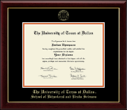 The University of Texas at Dallas diploma frame - Gold Embossed Diploma Frame in Gallery