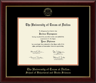 The University of Texas at Dallas diploma frame - Gold Embossed Diploma Frame in Gallery