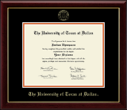 The University of Texas at Dallas diploma frame - Gold Embossed Diploma Frame in Gallery