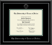 The University of Texas at Dallas Silver Embossed Diploma Frame in Onyx Silver