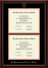 The University of Texas at Dallas Double Document Diploma Frame in Gallery
