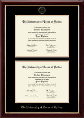 The University of Texas at Dallas diploma frame - Double Document Diploma Frame in Gallery