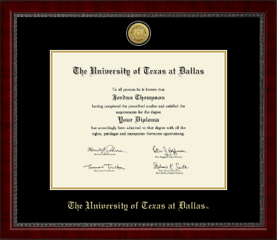 The University of Texas at Dallas diploma frame - Gold Engraved Medallion Diploma Frame in Sutton