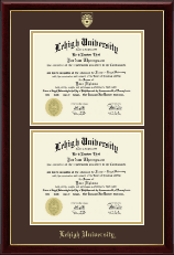 Lehigh University Double Diploma Frame in Gallery