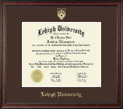 Lehigh University Gold Embossed Diploma Frame in Studio