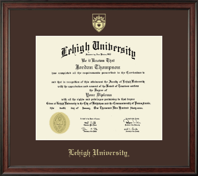 Lehigh University diploma frame - Gold Embossed Diploma Frame in Studio