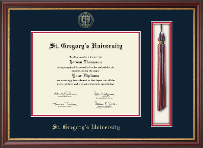St. Gregory's University diploma frame - Tassel & Cord Diploma Frame in Newport