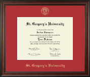 St. Gregory's University diploma frame - Gold Embossed Diploma Frame in Studio