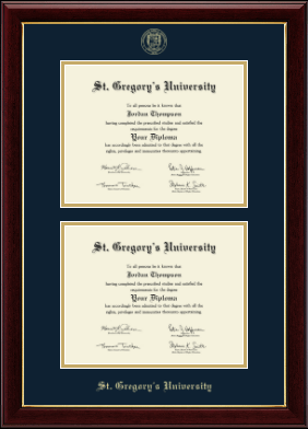 St. Gregory's University diploma frame - Double Document Diploma Frame in Gallery