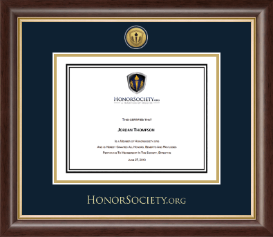 HonorSociety.org certificate frame - Gold Engraved Medallion Certificate Frame in Hampshire