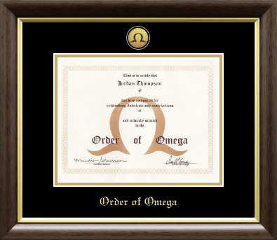 Order of Omega certificate frame - Gold Engraved Medallion Certificate Frame in Hampshire