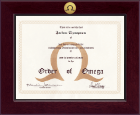 Order of Omega certificate frame - Century Gold Engraved Certificate Frame in Cordova