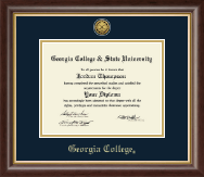 Georgia College Gold Engraved Medallion Diploma Frame in Hampshire