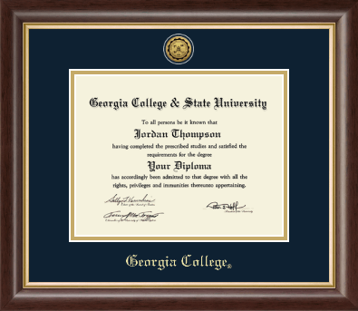 Georgia College diploma frame - Gold Engraved Medallion Diploma Frame in Hampshire