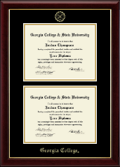 Georgia College Double Document Diploma Frame in Gallery