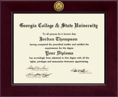 Georgia College diploma frame - Century Gold Engraved Diploma Frame in Cordova