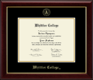 Whittier College diploma frame - Gold Embossed Diploma Frame in Gallery