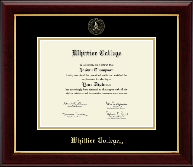 Whittier College diploma frame - Gold Embossed Diploma Frame in Gallery