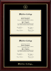 Whittier College Double Diploma Frame in Gallery