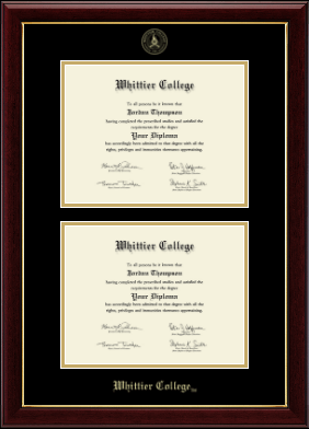 Whittier College diploma frame - Double Diploma Frame in Gallery