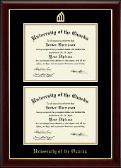 University of the Ozarks Double Document Diploma Frame in Gallery