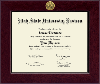 Utah State University Eastern diploma frame - Century Gold Engraved Diploma Frame in Cordova