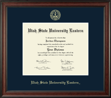 Utah State University Eastern diploma frame - Gold Embossed Diploma Frame in Studio