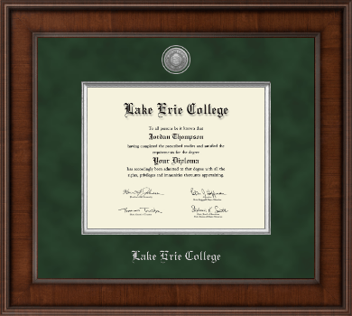 Lake Erie College diploma frame - Presidential Silver Engraved Diploma Frame in Madison