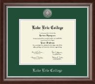 Lake Erie College diploma frame - Silver Engraved Medallion Diploma Frame in Devonshire