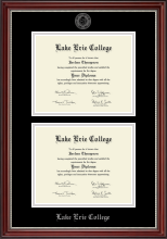 Lake Erie College diploma frame - Double Diploma Frame in Kensington Silver