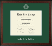 Lake Erie College Silver Embossed Diploma Frame in Studio