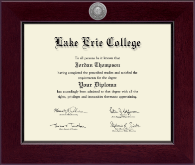 Lake Erie College diploma frame - Century Silver Engraved Diploma Frame in Cordova