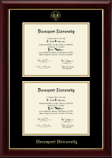 Davenport University Double Document Diploma Frame in Gallery