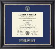 Luther College Gold Embossed Diploma Frame in Noir