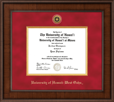 University of Hawaii West Oahu diploma frame - Presidential Gold Engraved Diploma Frame in Madison