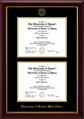 University of Hawaii West Oahu diploma frame - Double Document Diploma Frame in Gallery