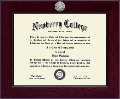 Newberry College diploma frame - Century Silver Engraved Diploma Frame in Cordova