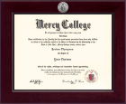 Mercy College Century Silver Engraved Diploma Frame in Cordova