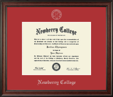 Newberry College diploma frame - Silver Embossed Diploma Frame in Studio