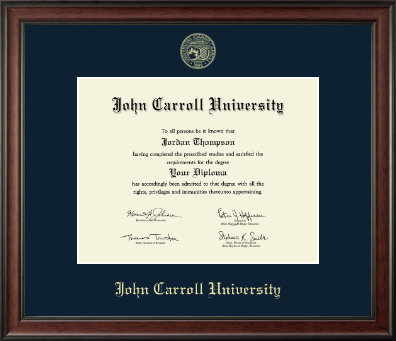 John Carroll University diploma frame - Gold Embossed Diploma Frame in Studio