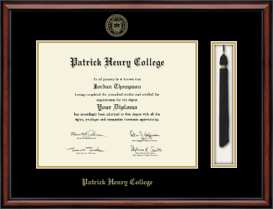 Patrick Henry College diploma frame - Tassel & Cord Diploma Frame in Southport