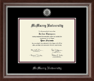McMurry University diploma frame - Silver Engraved Medallion Diploma Frame in Devonshire