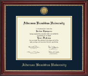 Alderson Broaddus University diploma frame - Gold Engraved Medallion Diploma Frame in Kensington Gold