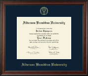 Alderson Broaddus University Gold Embossed Diploma Frame in Studio