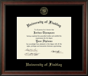 The University of Findlay Gold Embossed Diploma Frame in Studio